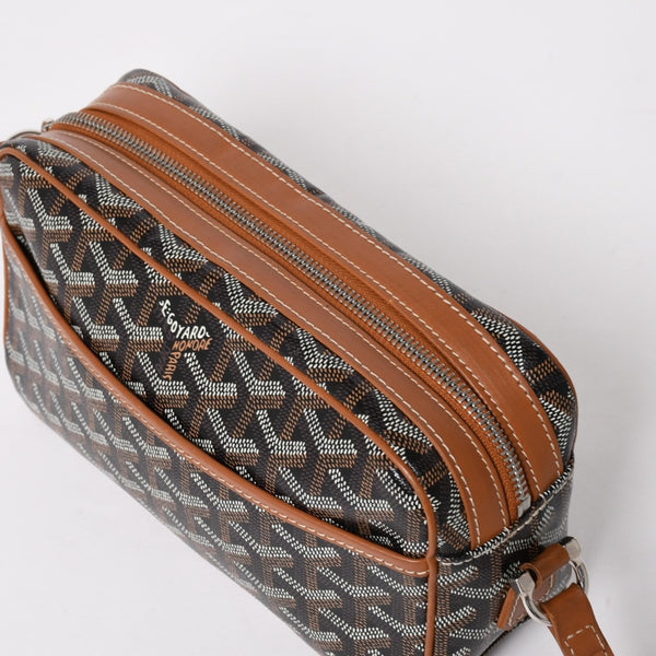 極美品 GOYARD ゴヤール カップヴェールPM ショルダーバッグ ブラウン PVC レザー シルバー金具 中古 4a004499