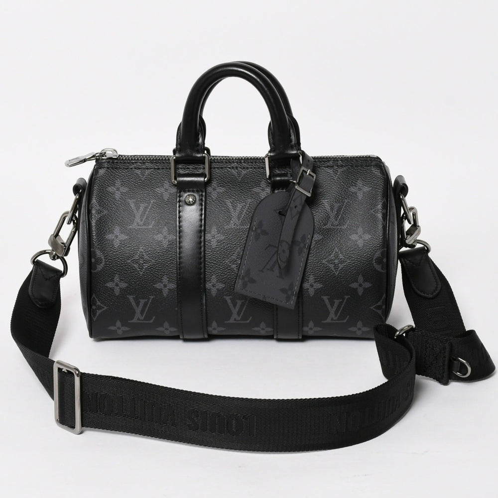 Very good condition LOUIS VUITTON Keepall Bandouliere 25 2WAY bag Monogram Eclipse M46271 Black Gray Used 4a004512