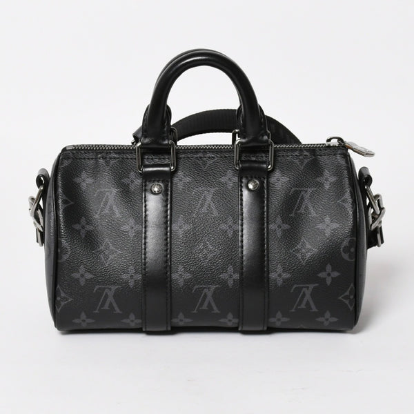 極美品 LOUIS VUITTON ルイヴィトン キーポル バンドリエール 25 2WAYバッグ モノグラムエクリプス M46271 ブラック グレー 中古 4a004512