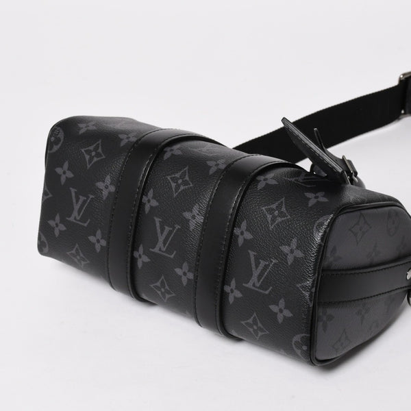 極美品 LOUIS VUITTON ルイヴィトン キーポル バンドリエール 25 2WAYバッグ モノグラムエクリプス M46271 ブラック グレー 中古 4a004512