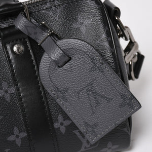 極美品 LOUIS VUITTON ルイヴィトン キーポル バンドリエール 25 2WAYバッグ モノグラムエクリプス M46271 ブラック グレー 中古 4a004512