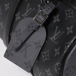 極美品 LOUIS VUITTON ルイヴィトン キーポル バンドリエール 25 2WAYバッグ モノグラムエクリプス M46271 ブラック グレー 中古 4a004512