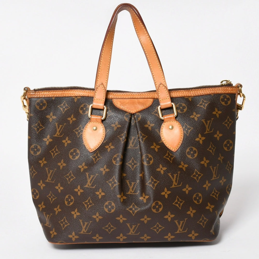 LOUIS VUITTON Palermo PM Handbag M40145 Monogram 2WAY PVC Leather Gold Hardware Good Condition Used 4a004579