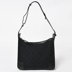 極美品 GUCCI グッチ ショルダーバッグ ワンショルダー 001 4206 GGキャンバス レザー ブラック シルバー金具 中古 4a004599