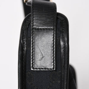 極美品 GUCCI グッチ ショルダーバッグ ワンショルダー 001 4206 GGキャンバス レザー ブラック シルバー金具 中古 4a004599