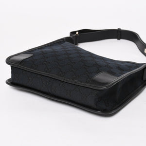 極美品 GUCCI グッチ ショルダーバッグ ワンショルダー 001 4206 GGキャンバス レザー ブラック シルバー金具 中古 4a004599