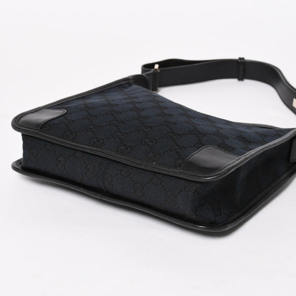 極美品 GUCCI グッチ ショルダーバッグ ワンショルダー 001 4206 GGキャンバス レザー ブラック シルバー金具 中古 4a004599