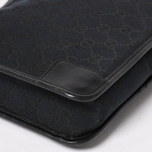 極美品 GUCCI グッチ ショルダーバッグ ワンショルダー 001 4206 GGキャンバス レザー ブラック シルバー金具 中古 4a004599