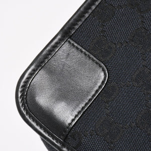 極美品 GUCCI グッチ ショルダーバッグ ワンショルダー 001 4206 GGキャンバス レザー ブラック シルバー金具 中古 4a004599
