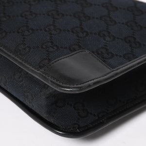 極美品 GUCCI グッチ ショルダーバッグ ワンショルダー 001 4206 GGキャンバス レザー ブラック シルバー金具 中古 4a004599