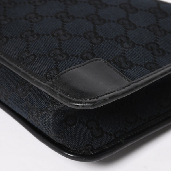 極美品 GUCCI グッチ ショルダーバッグ ワンショルダー 001 4206 GGキャンバス レザー ブラック シルバー金具 中古 4a004599