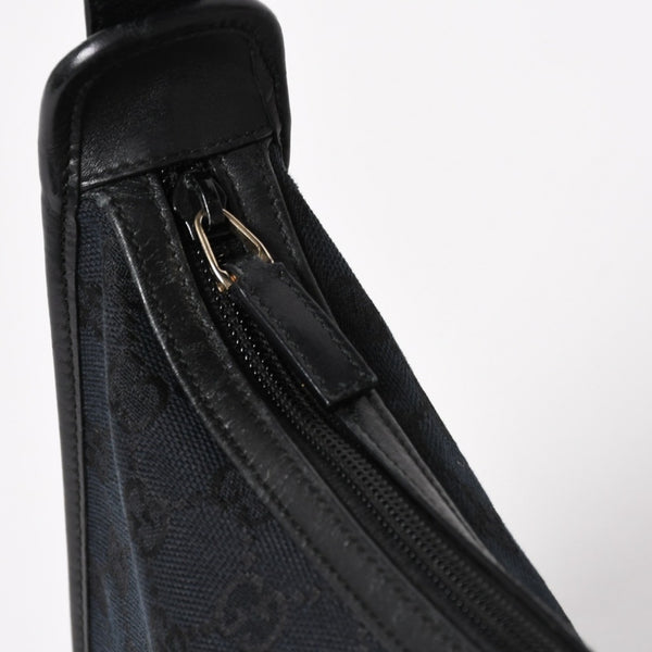 極美品 GUCCI グッチ ショルダーバッグ ワンショルダー 001 4206 GGキャンバス レザー ブラック シルバー金具 中古 4a004599