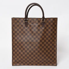 極美品 LOUIS VUITTON ルイヴィトン サックプラ トートバッグ N51140 ダミエキャンバス ブラウン 中古 4a004632
