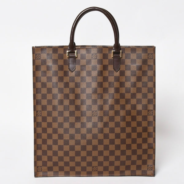 極美品 LOUIS VUITTON ルイヴィトン サックプラ トートバッグ N51140 ダミエキャンバス ブラウン 中古 4a004632