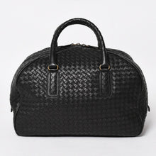 画像をギャラリービューアに読み込む, 極美品 BOTTEGA VENETA ボッテガヴェネタ ボストンバッグ イントレチャート ミニボストン レザー ブラック ブロンズ金具 中古 4a004627