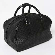 画像をギャラリービューアに読み込む, 極美品 BOTTEGA VENETA ボッテガヴェネタ ボストンバッグ イントレチャート ミニボストン レザー ブラック ブロンズ金具 中古 4a004627