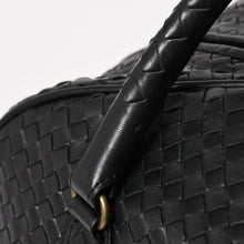 画像をギャラリービューアに読み込む, 極美品 BOTTEGA VENETA ボッテガヴェネタ ボストンバッグ イントレチャート ミニボストン レザー ブラック ブロンズ金具 中古 4a004627