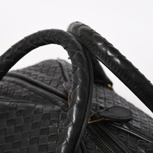 画像をギャラリービューアに読み込む, 極美品 BOTTEGA VENETA ボッテガヴェネタ ボストンバッグ イントレチャート ミニボストン レザー ブラック ブロンズ金具 中古 4a004627