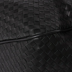 Very Good Condition BOTTEGA VENETA Bottega Veneta Boston Bag Intrecciato Mini Boston Leather Black Bronze Hardware Used 4a004627