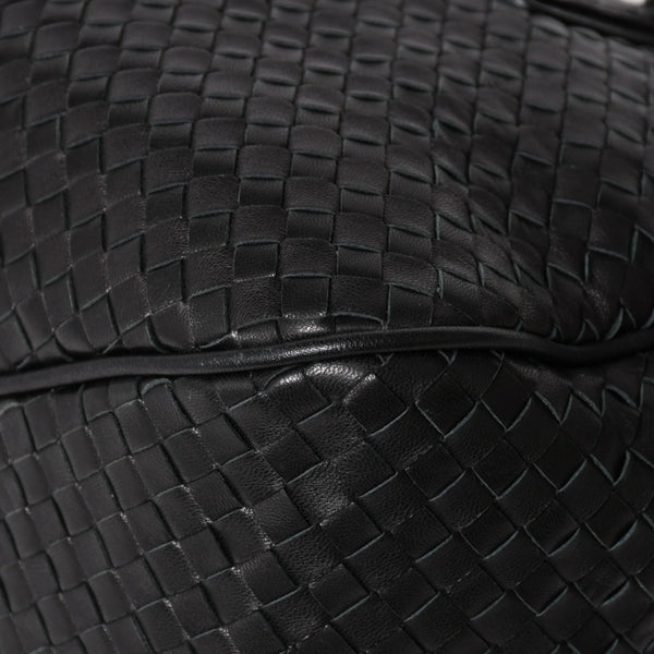 Very Good Condition BOTTEGA VENETA Bottega Veneta Boston Bag Intrecciato Mini Boston Leather Black Bronze Hardware Used 4a004627