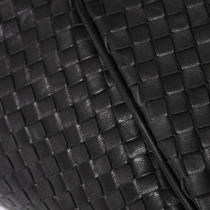 Very Good Condition BOTTEGA VENETA Bottega Veneta Boston Bag Intrecciato Mini Boston Leather Black Bronze Hardware Used 4a004627