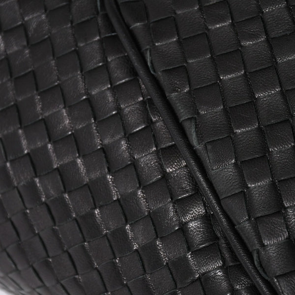 Very Good Condition BOTTEGA VENETA Bottega Veneta Boston Bag Intrecciato Mini Boston Leather Black Bronze Hardware Used 4a004627