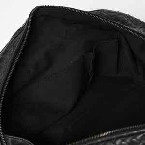 Very Good Condition BOTTEGA VENETA Bottega Veneta Boston Bag Intrecciato Mini Boston Leather Black Bronze Hardware Used 4a004627