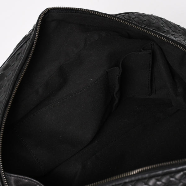 Very Good Condition BOTTEGA VENETA Bottega Veneta Boston Bag Intrecciato Mini Boston Leather Black Bronze Hardware Used 4a004627