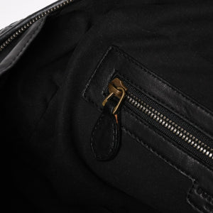 Very Good Condition BOTTEGA VENETA Bottega Veneta Boston Bag Intrecciato Mini Boston Leather Black Bronze Hardware Used 4a004627