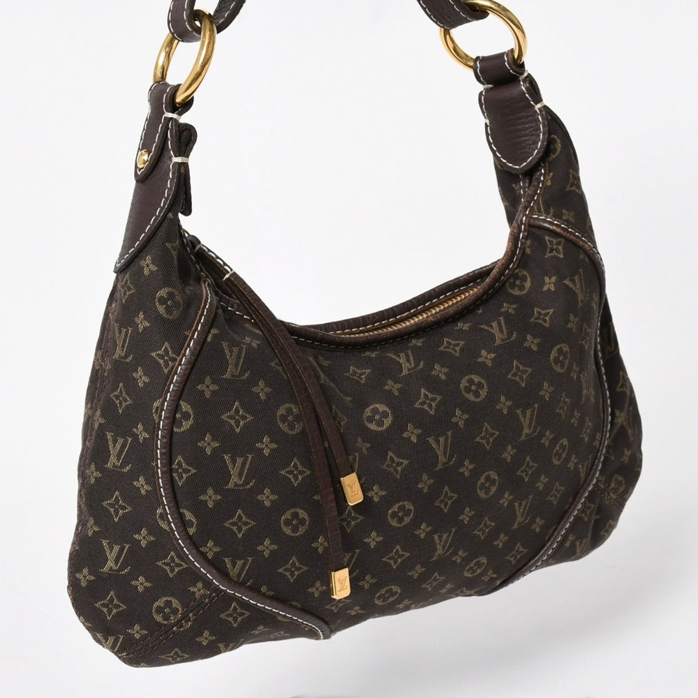極美品 LOUIS VUITTON ルイヴィトン マノンPM モノグラム ミニラン ショルダーバッグ ワンショルダー キャンバス エベヌ 中古 4a004511