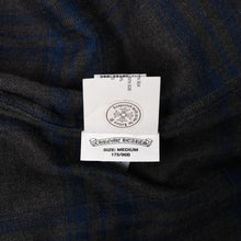 画像をギャラリービューアに読み込む, CHROME HEARTS クロムハーツ ヘイウッド ロングスリーブ ジップアップチェックシャツ ダガー ダークグレー ネイビー 格子柄 シャツジャケット Mサイズ 美品 中古 4a004647