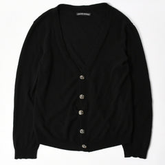 CHROME HEARTS クロムハーツ ニットカーディガン クロスボールボタン サイズM クロスパッチ カシミヤ ブラック シルバー925 美品 中古 4a004644