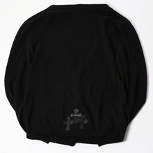 画像をギャラリービューアに読み込む, CHROME HEARTS クロムハーツ ニットカーディガン クロスボールボタン サイズM クロスパッチ カシミヤ ブラック シルバー925 美品 中古 4a004644