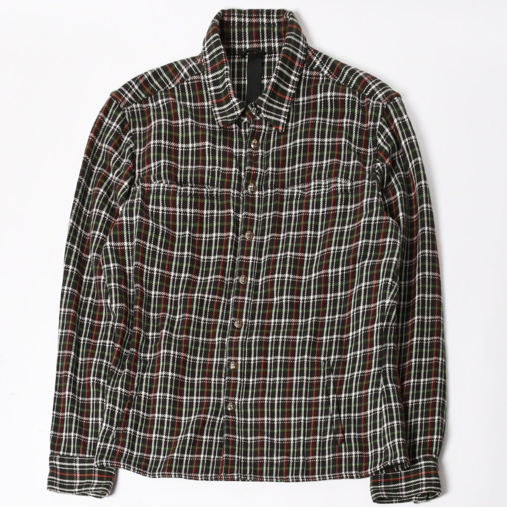 CHROME HEARTS Loose End Flannel Check Shirt Black Red White Green Silver 925M Size Good Condition Used 4a004643
