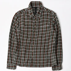 CHROME HEARTS クロムハーツ ルーズエンド フランネルチェックシャツ ブラック レッド ホワイト グリーン シルバー925Mサイズ 美品 中古 4a004643