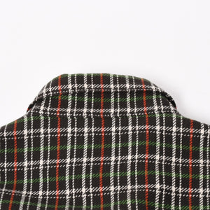 CHROME HEARTS クロムハーツ ルーズエンド フランネルチェックシャツ ブラック レッド ホワイト グリーン シルバー925Mサイズ 美品 中古 4a004643
