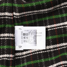 画像をギャラリービューアに読み込む, CHROME HEARTS クロムハーツ ルーズエンド フランネルチェックシャツ クロスボールボタン ブラック レッド ホワイト グリーン シルバー925 CHクロス レザーパッチ Mサイズ 美品 中古 4a004643