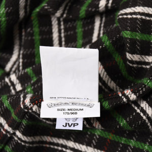 CHROME HEARTS クロムハーツ ルーズエンド フランネルチェックシャツ ブラック レッド ホワイト グリーン シルバー925Mサイズ 美品 中古 4a004643