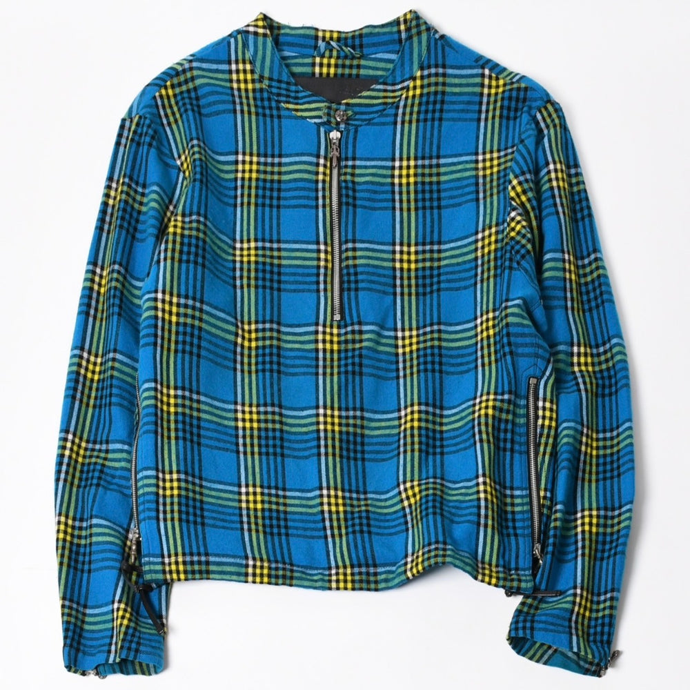 CHROME HEARTS EZ RIDER Pullover Tartan Plaid Half Zip Yellow Blue Black M Size Good Condition Used 4a004648