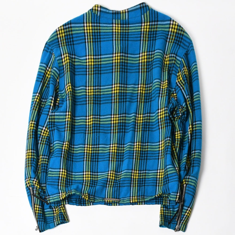 CHROME HEARTS EZ RIDER Pullover Tartan Plaid Half Zip Yellow Blue Black M Size Good Condition Used 4a004648