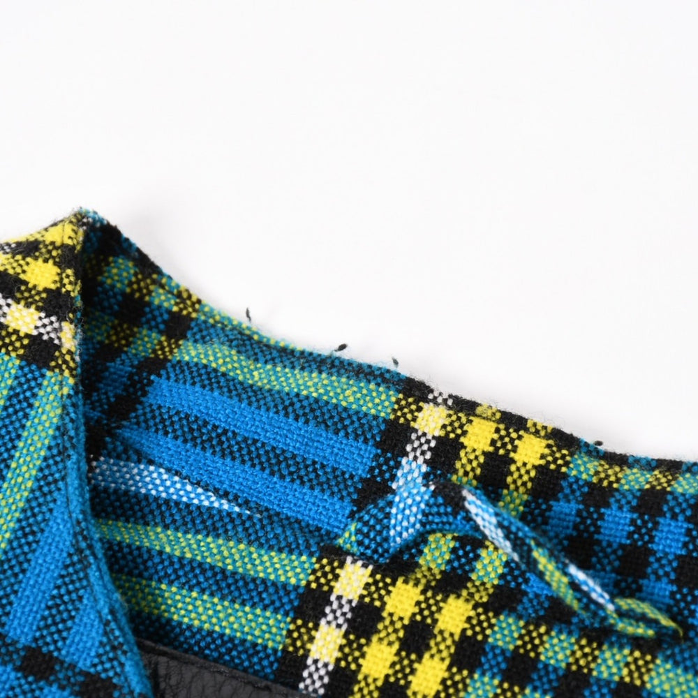 CHROME HEARTS EZ RIDER Pullover Tartan Plaid Half Zip Yellow Blue Black M Size Good Condition Used 4a004648