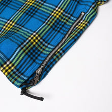 画像をギャラリービューアに読み込む, CHROME HEARTS クロムハーツ EZ RIDER チェックシャツジャケット プルオーバー タータンチェック柄 ハーフジップ イエロー ブルー ブラック ダガー クロスボールボタン シルバー925 Mサイズ 美品 中古 4a004648