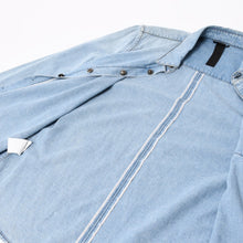 画像をギャラリービューアに読み込む, CHROME HEARTS クロムハーツ Y NOT Cross Ball Button LAST BITE Denim Shirt クロスボールボタン ライトブルー デニムシャツ Mサイズ シルバー925 良品 中古 4a004638