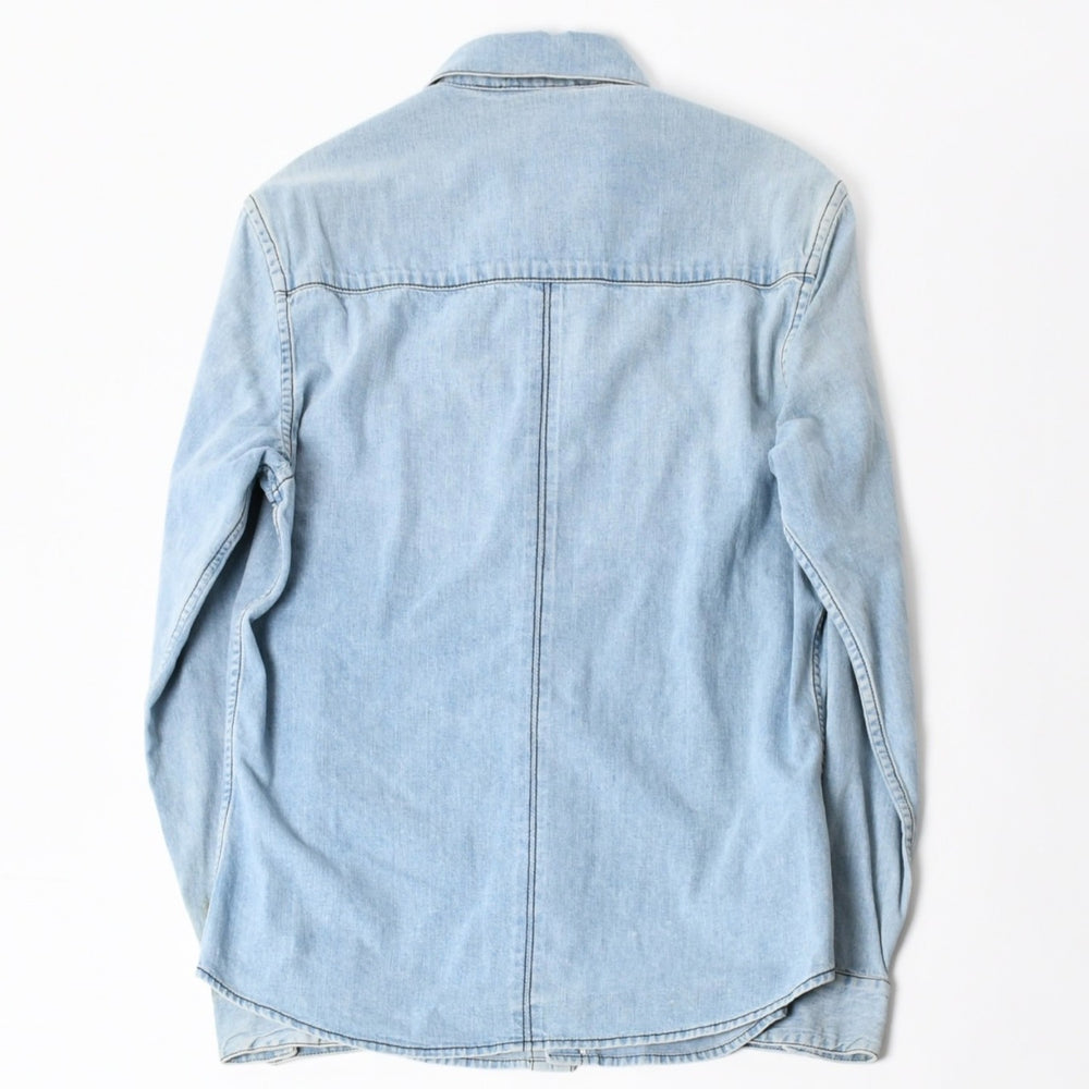 CHROME HEARTS Y NOT Cross Ball Button LAST BITE Denim Shirt Light Blue Denim Shirt M Size Silver 925 Good Used 4a004638