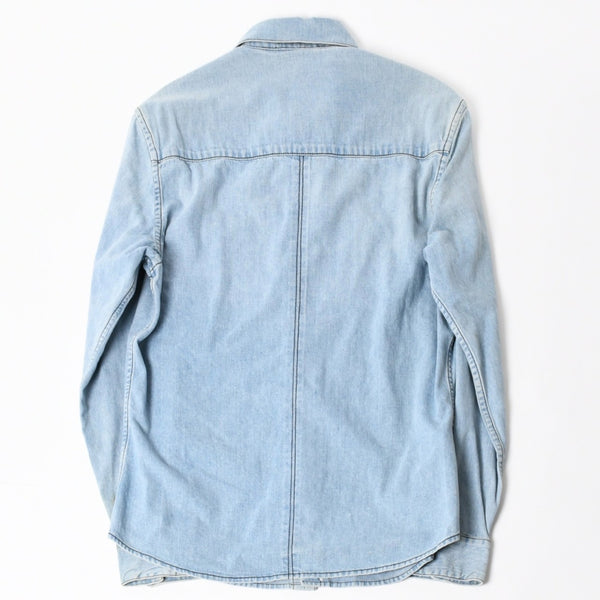 CHROME HEARTS Y NOT Cross Ball Button LAST BITE Denim Shirt Light Blue Denim Shirt M Size Silver 925 Good Used 4a004638