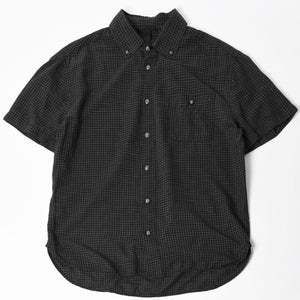 CHROME HEARTS Cross Ball Button Short Sleeve Graph Check Shirt Concho Button Black Gray M Size Plaid Pattern Silver 925 Good Used 4a004650