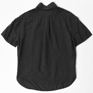 CHROME HEARTS Cross Ball Button Short Sleeve Graph Check Shirt Concho Button Black Gray M Size Plaid Pattern Silver 925 Good Used 4a004650