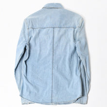 画像をギャラリービューアに読み込む, CHROME HEARTS クロムハーツ Y NOT Cross Ball Button LAST BITE Denim Shirt クロスボールボタン ライトブルー デニムシャツ Mサイズ シルバー925 良品 中古 4a004638