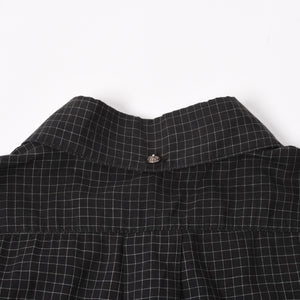 CHROME HEARTS Cross Ball Button Short Sleeve Graph Check Shirt Concho Button Black Gray M Size Plaid Pattern Silver 925 Good Used 4a004650