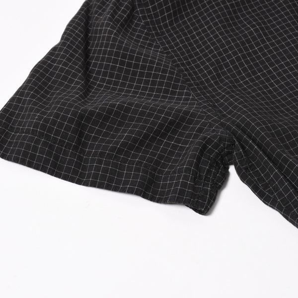CHROME HEARTS Cross Ball Button Short Sleeve Graph Check Shirt Concho Button Black Gray M Size Plaid Pattern Silver 925 Good Used 4a004650